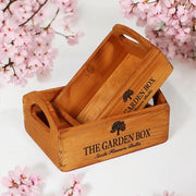 SET 2 WOODEN FLOWER PLANTERS - InStock