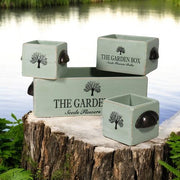 SET 4 RUSTIC GREEN WOODEN CRATE - InStock