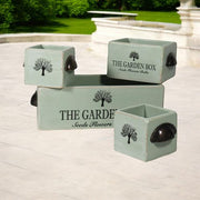 SET 4 RUSTIC GREEN WOODEN CRATE - InStock