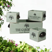 SET 4 RUSTIC GREEN WOODEN CRATE - InStock