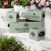 SET 4 RUSTIC GREEN WOODEN CRATE - InStock
