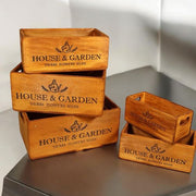 SET 5 WOODEN CRATES - InStock