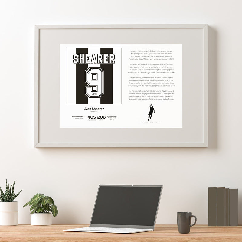 Alan Shearer Newcastle Stats & Poem Print