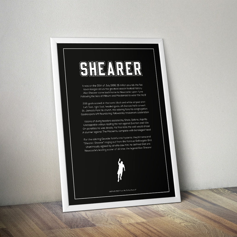 Alan Shearer Newcastle Poem Print