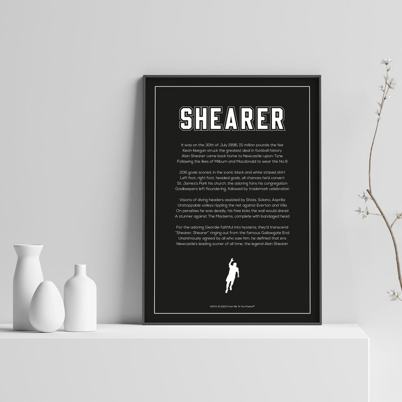 Alan Shearer Newcastle Poem Print