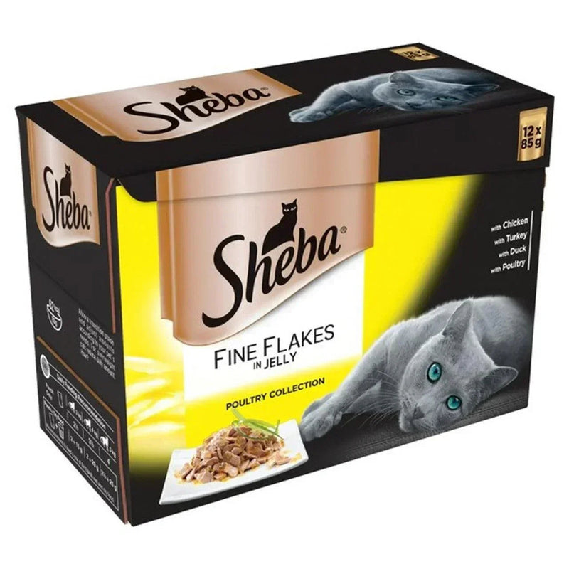 Sheba Fine Flakes Poultry Collection in Jelly 12 x 85g - Case of 4