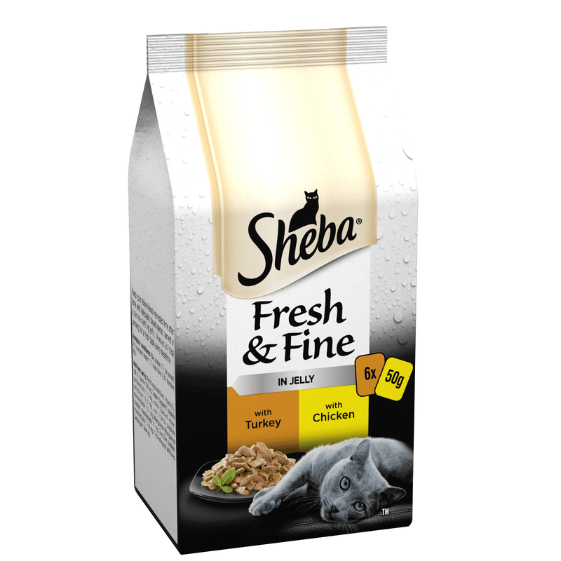 Sheba Pouch Fresh & Fine Chicken&Turkey Chunks in Jelly 6x50g