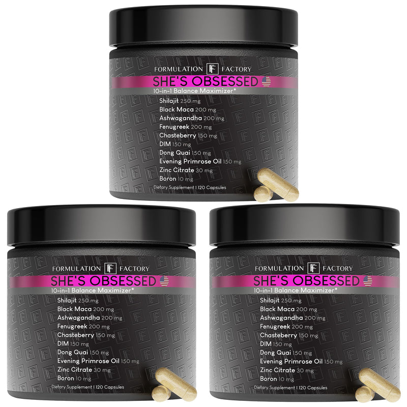 Formulation Factory She's Obsessed: 10-in-1 Hormone Balance Maximizer (360 Count, Pack of 3)