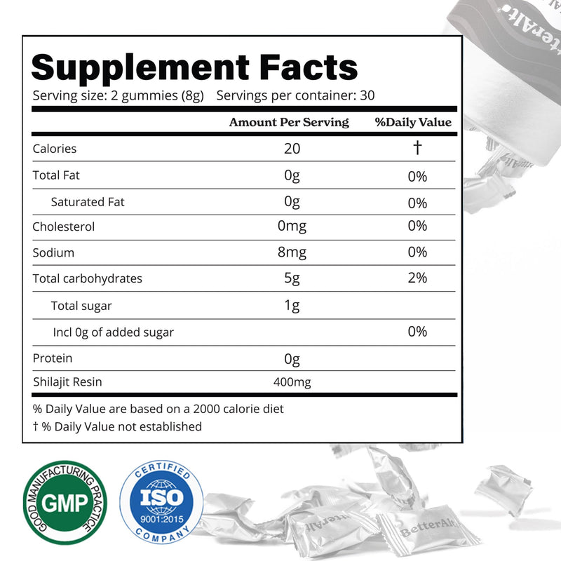 Pure Himalayan Shilajit Gummies – 60 Count | 75%+ Fulvic Acid | Energy & Immune Support | Tamarind Flavor