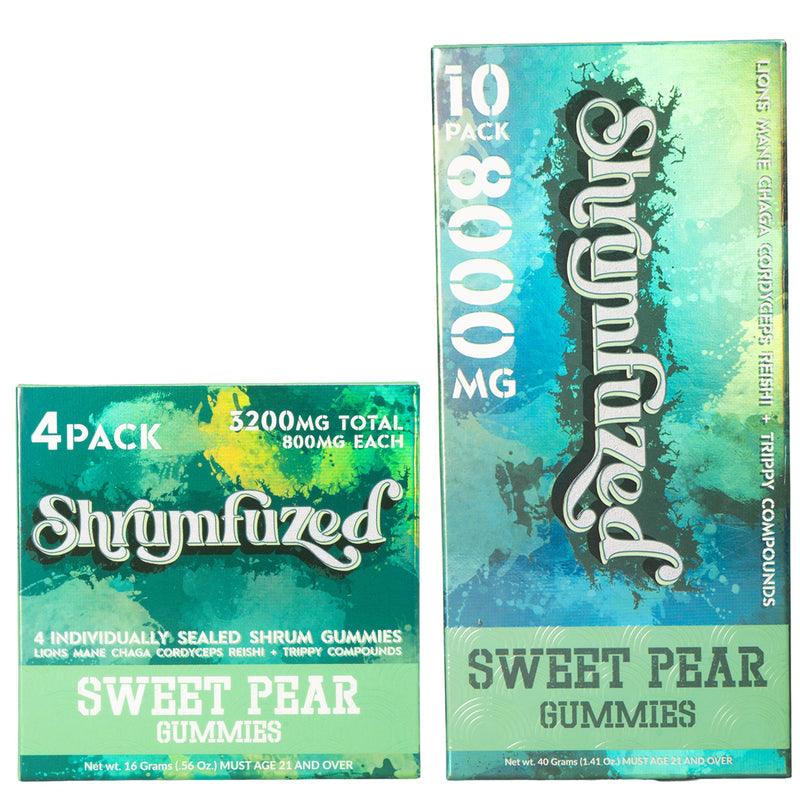 Shrumfuzed Proprietary Nootropic Gummy 3200mg – Lion's Mane, Reishi, Chaga & Cordycep Mushroom Blend (4, Sweet Pear)