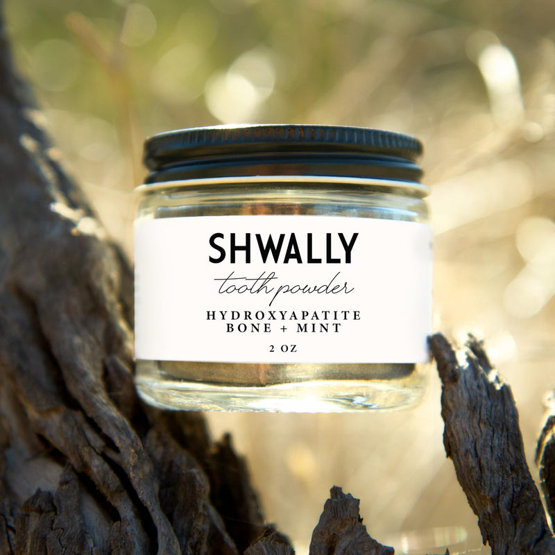 Shwally Fluoride-Free Tooth Powder with Hydroxyapatite & Eggshell - Peppermint 4 oz