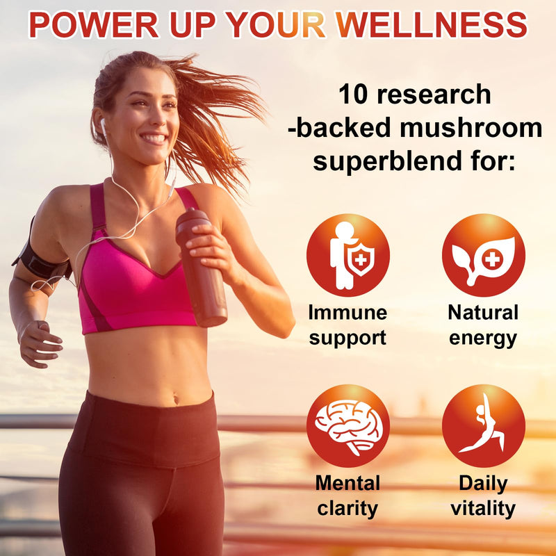 SIGNILIFE 10 in 1 Lion's Mane Mushroom Supplement – Memory & Focus – 150 Softgels