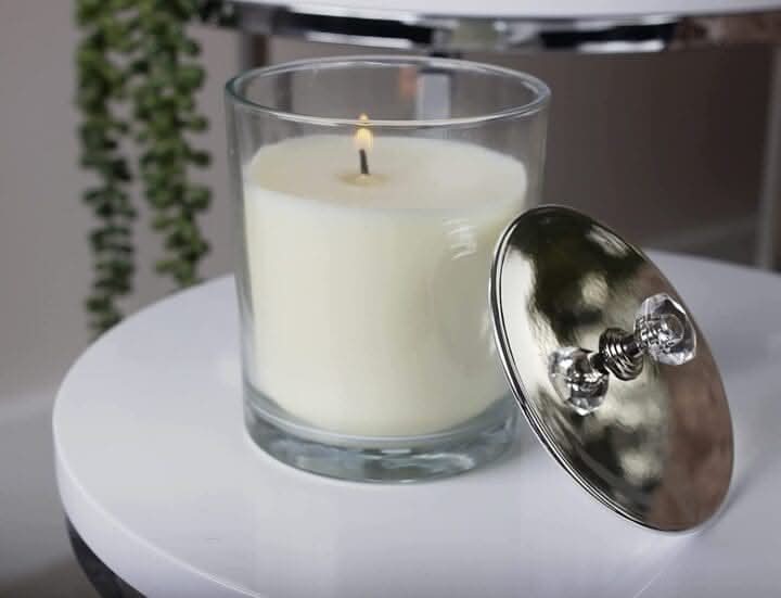 Candle Pot with Silver Diamond Lid