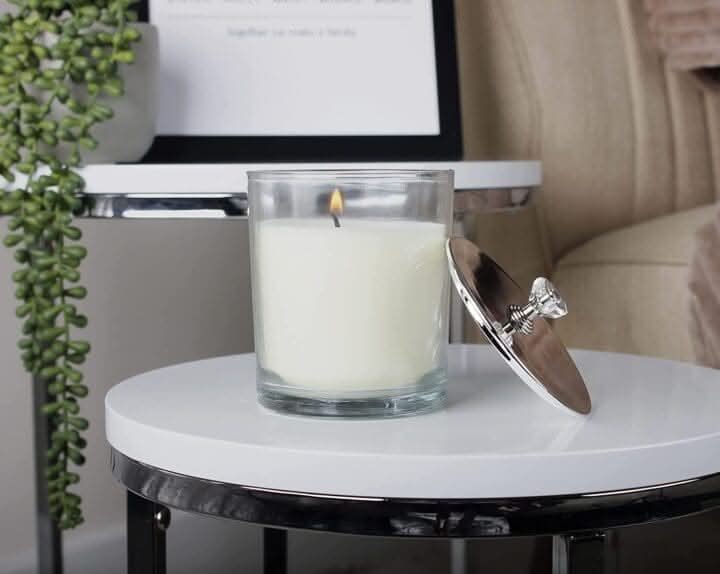 Candle Pot with Silver Diamond Lid