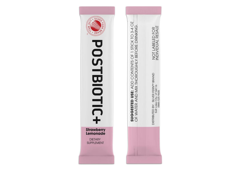 Silver Fern Postbiotic+ Strawberry Lemonade Powder – BIOMend™, BetaVia™, Immuse® – 30 Stick Packs