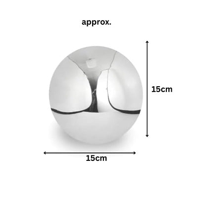 15cm Stainless Steel Gazing Ball Silver Polished Mirror Design