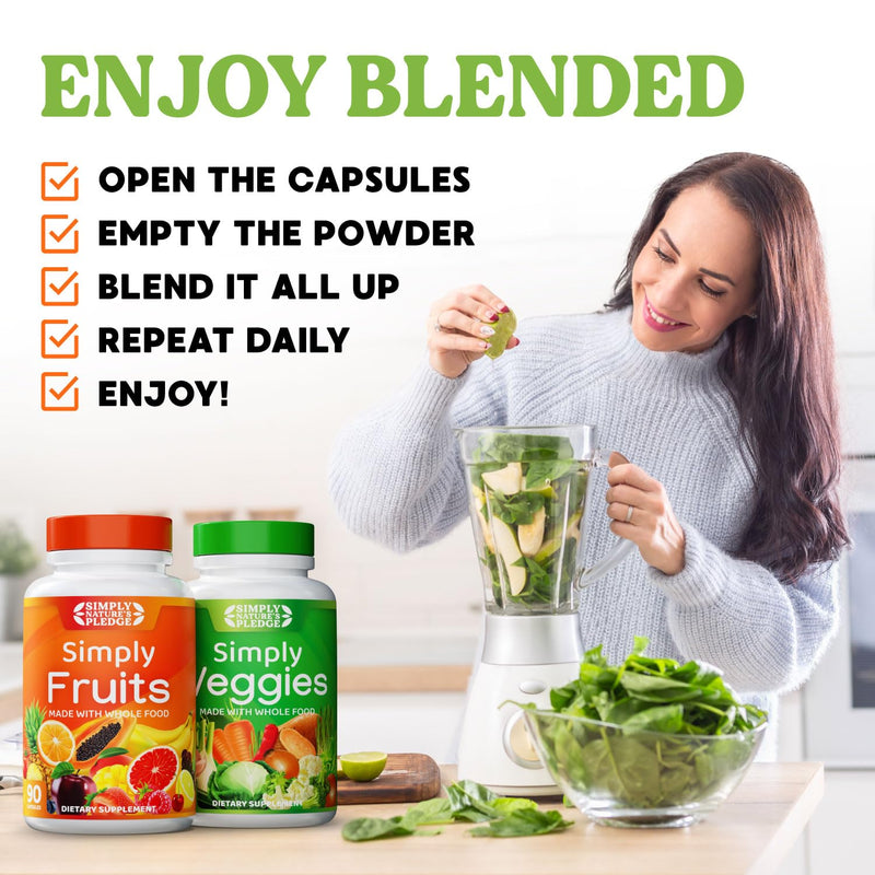 Simply Nature's Pledge - 42+ Fruits & Vegetables, High Beta Carotene, 90 Count (Pack of 2), Soy Free