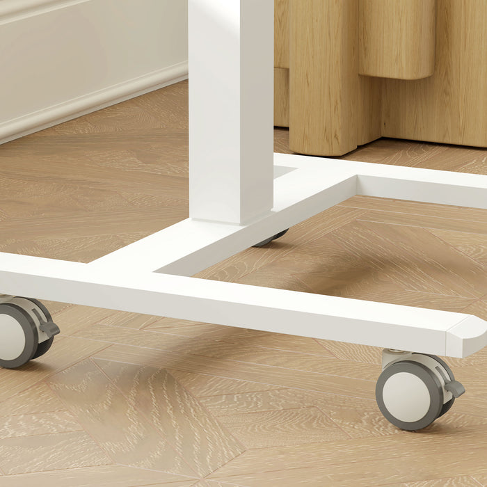 Vinsetto Standing Desk Sit Stand Desk with 4 Rolling Wheels, Natural