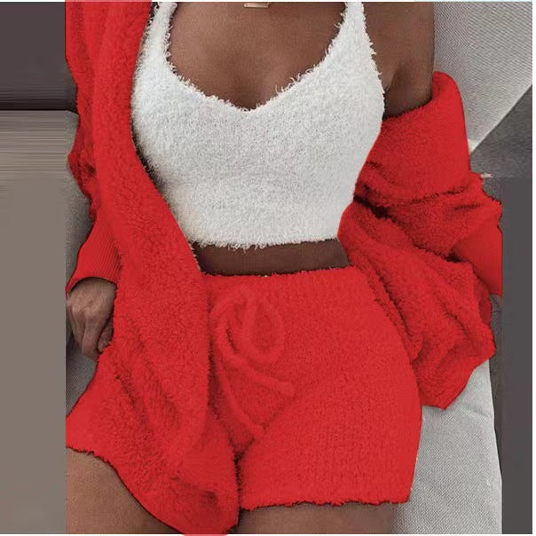 Plush Home Clothes Casual 3-Piece Set