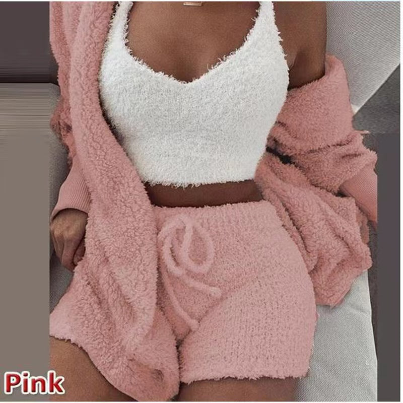 Plush Home Clothes Casual 3-Piece Set