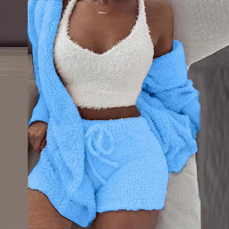 Plush Home Clothes Casual 3-Piece Set