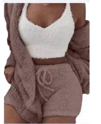 Plush Home Clothes Casual 3-Piece Set