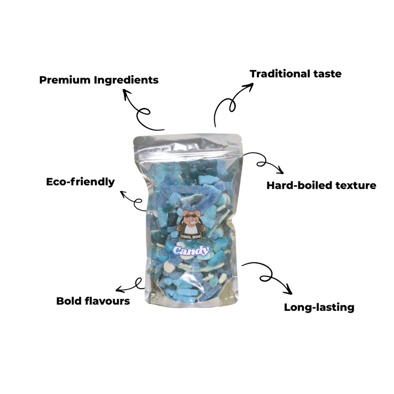 Sky's The Limit Blue Fizzy Mix Candy Resealable Bag - 1KG