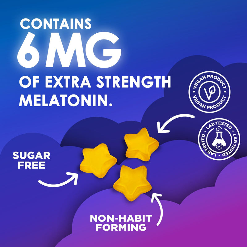 Sleep Gummies 6mg – Sugar-Free Melatonin for Adults & Kids (Orange, 60 Gummies)