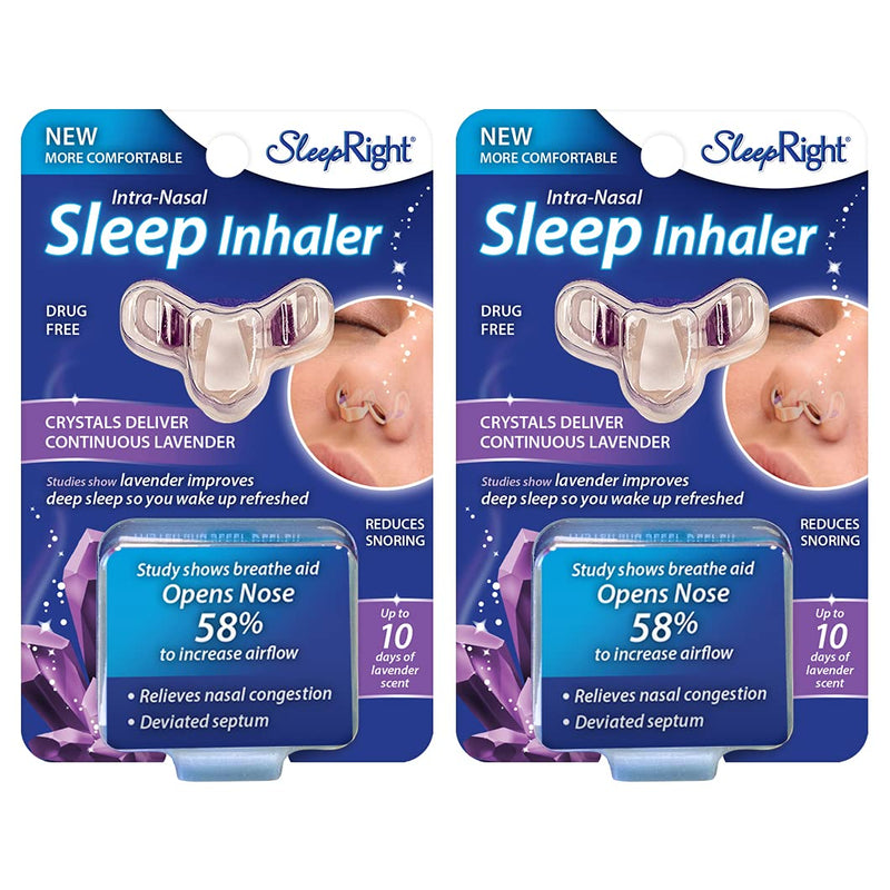 SleepRight Intra-Nasal Sleep Inhaler Nasal Congestion Reducer with Lavender – 2-Pack | Sleep Aid