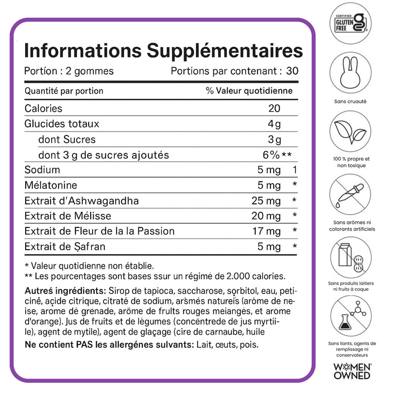 SLEEPtamin Melatonin Gummies 5mg | Chamomile & Ashwagandha for Relaxation | 60 Vegan Gummies