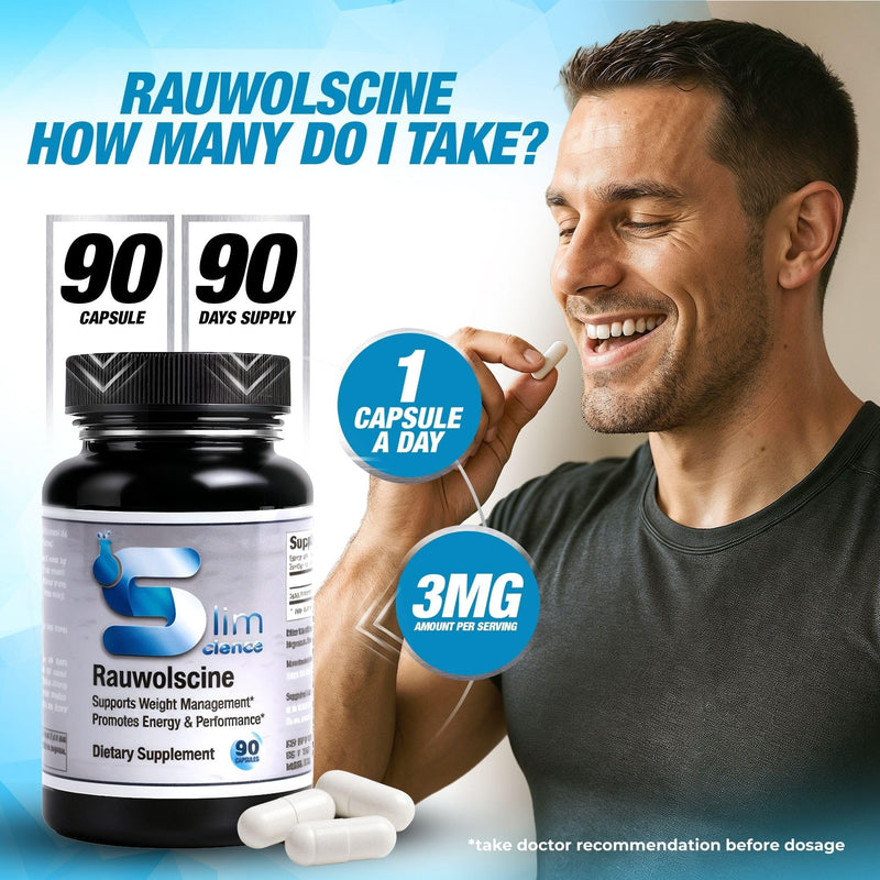 Slim Science Rauwolscine Yohimbine HCL 3mg - 90 Vegetarian Capsules