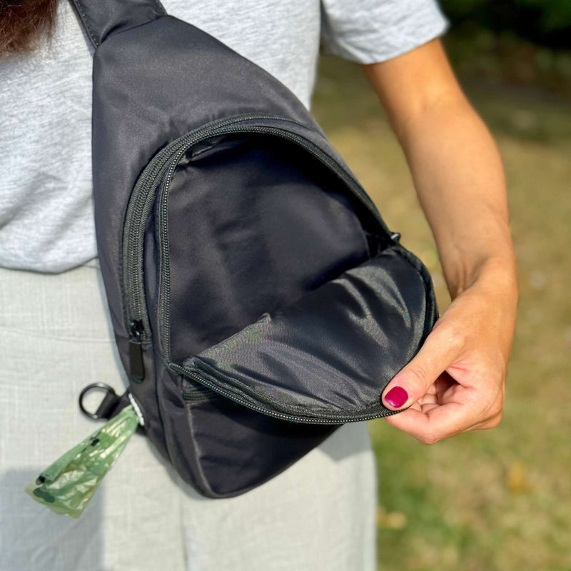 Dog Walking Sling Backpack - Khaki Green