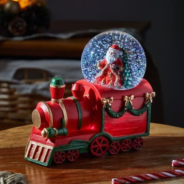Christmas LED Santa's Locomotive Snow Globe