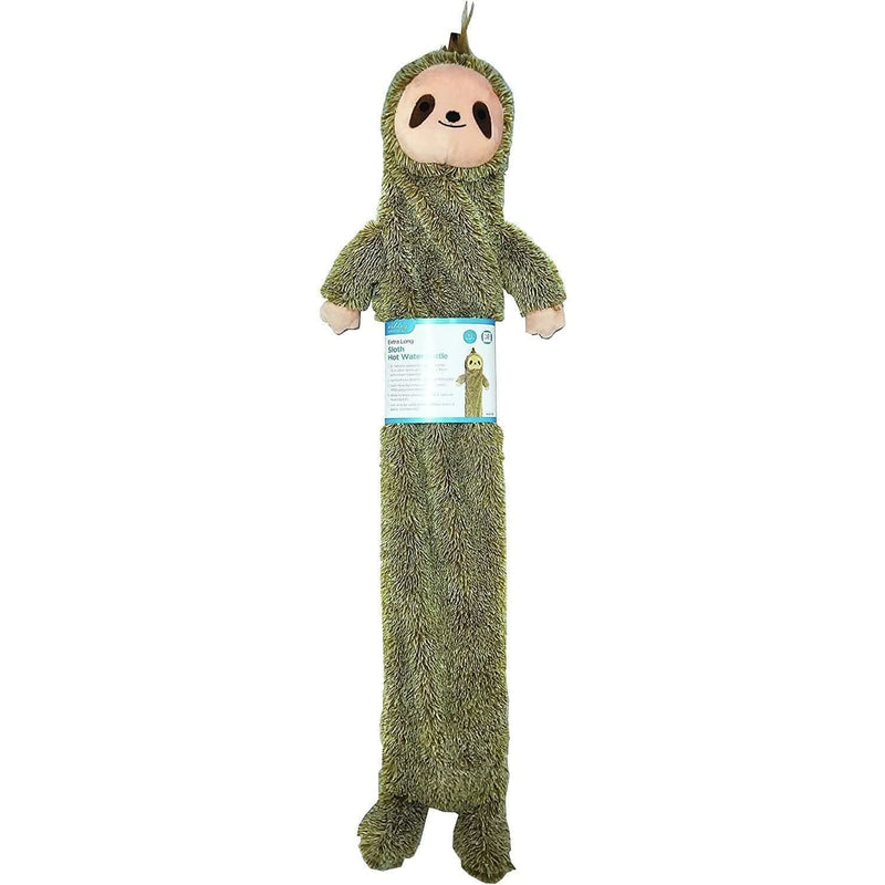 Long Hot Water Bottle with Plush Sloth Cover