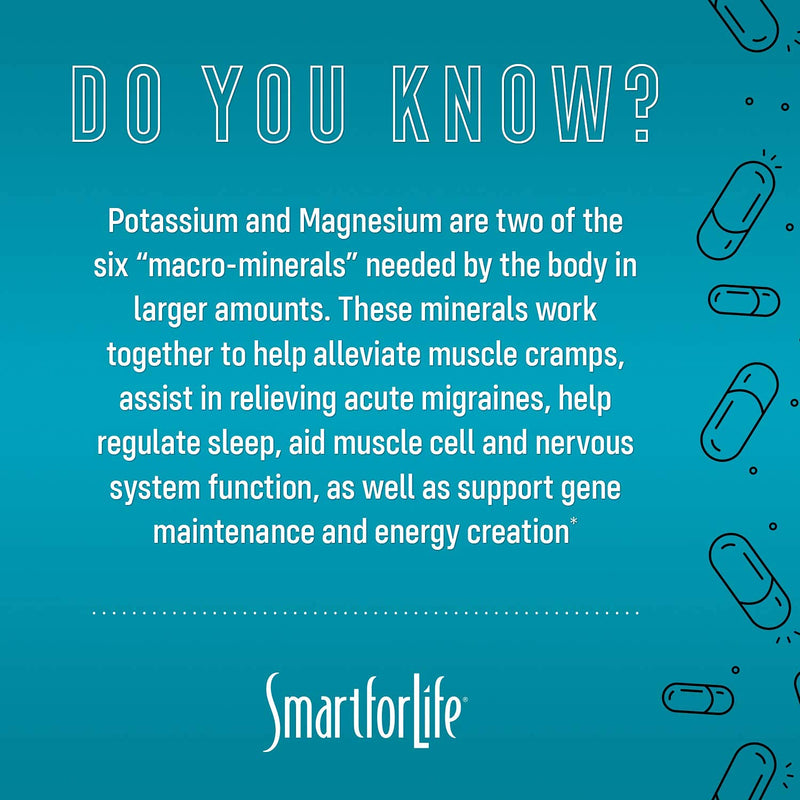 SMART FOR LIFE Potassium Magnesium Supplement | High-Absorption Magnesium Complex | 60 Vegan Capsules