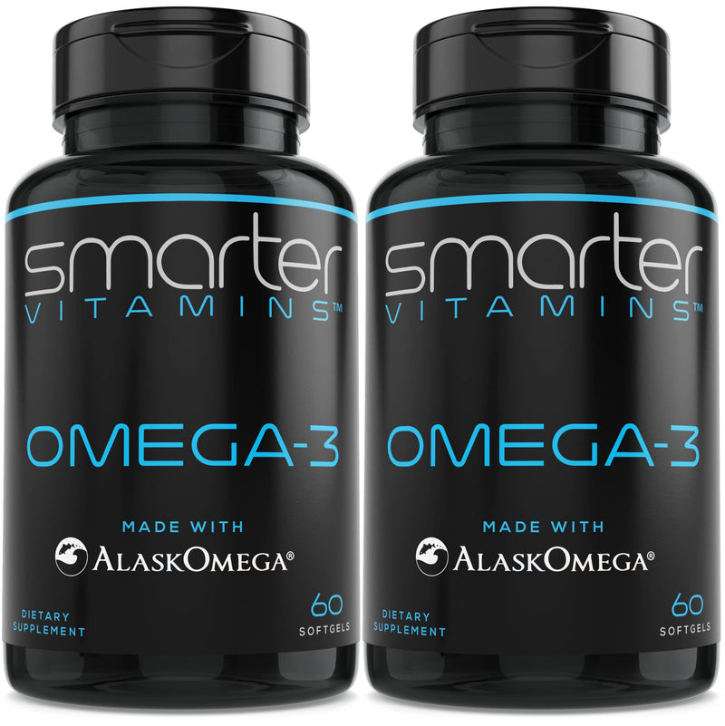 Smarter Omega 3 Fish Oil 2 Pack - Berry Flavor, Burpless, 2000mg DHA & EPA