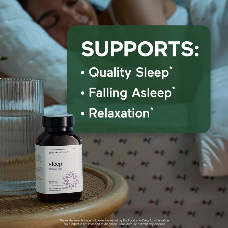 Smarter Sleep Melatonin 4.5mg + Lactium® Dissolvable Tablets – Mint Flavor, Non-GMO, 180 Count (90-Day Supply)