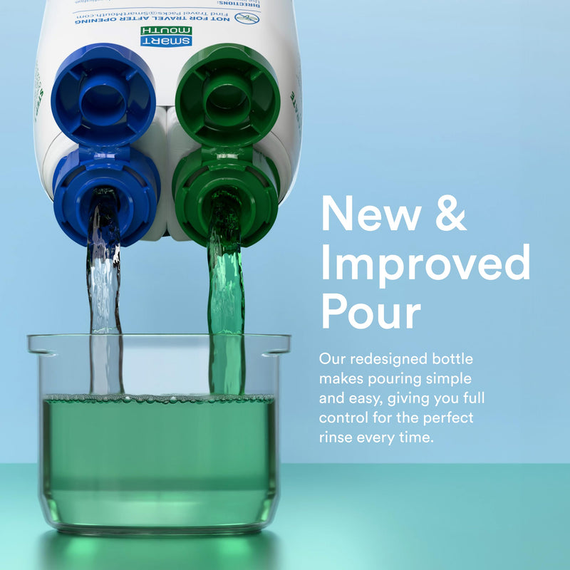 SmartMouth Original Activated Mouthwash – 2-Pack & Travel Singles, Fresh Mint