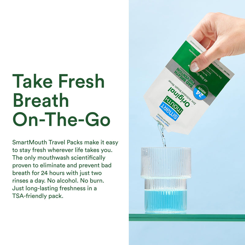 SmartMouth Original Activated Mouthwash – Travel Singles, Fresh Mint, 20 Pack