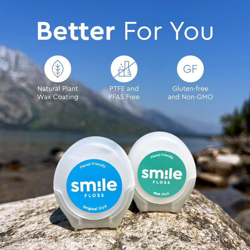 Smile Expanding Floss – Premium Woven Dental Floss with Plant-Based Wax, 2-Pack (30 Yards Each)