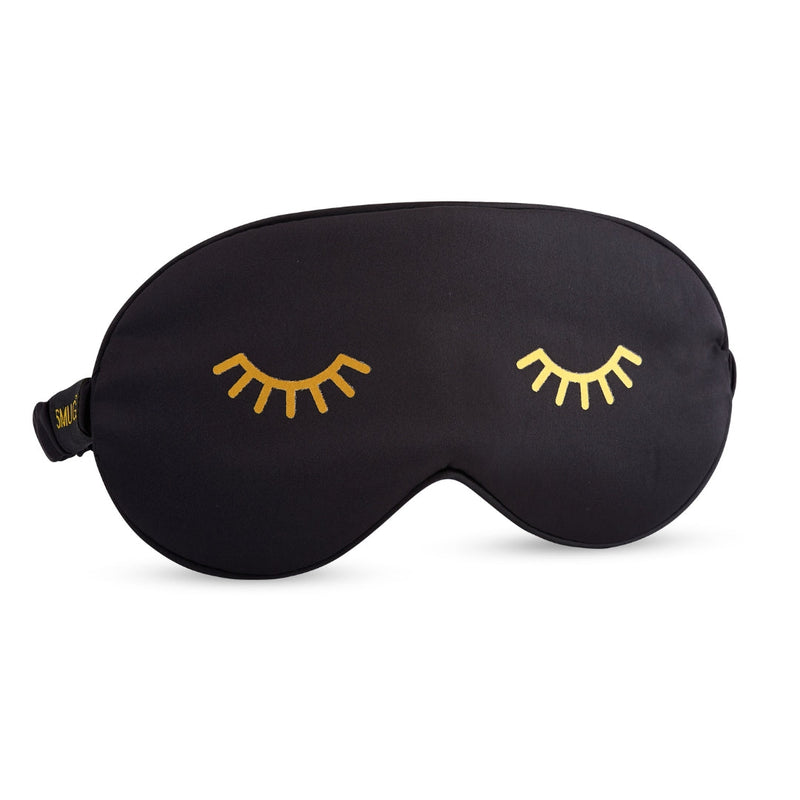 Satin Sleep Mask - Wink Print, Black