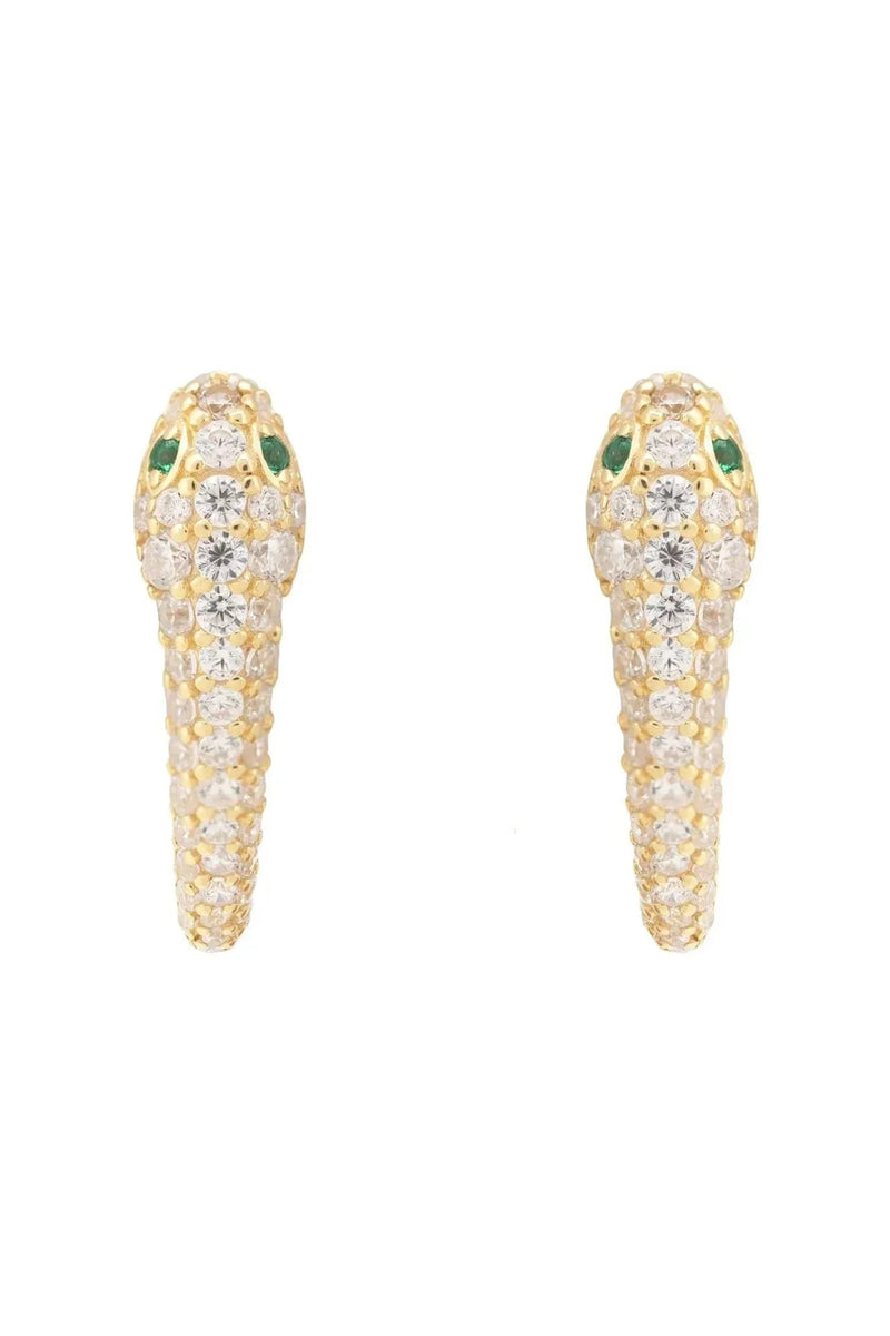Snake Huggie Hoops Gold