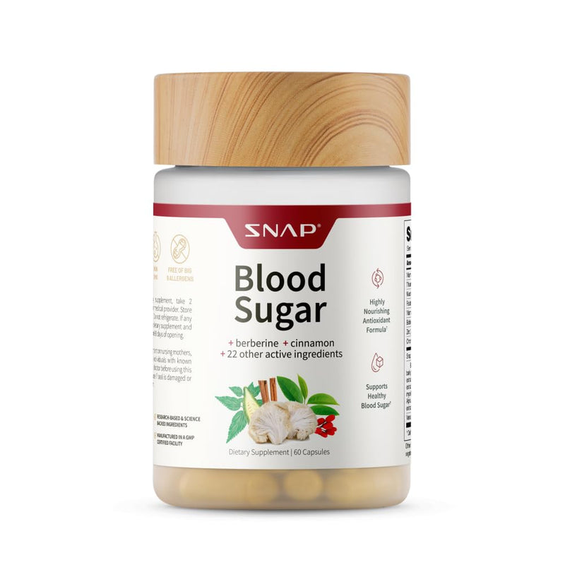 Snap Supplements Blood Sugar Blend – Berberine, Gymnema, CoQ10, Cinnamon, Alpha Lipoic Acid