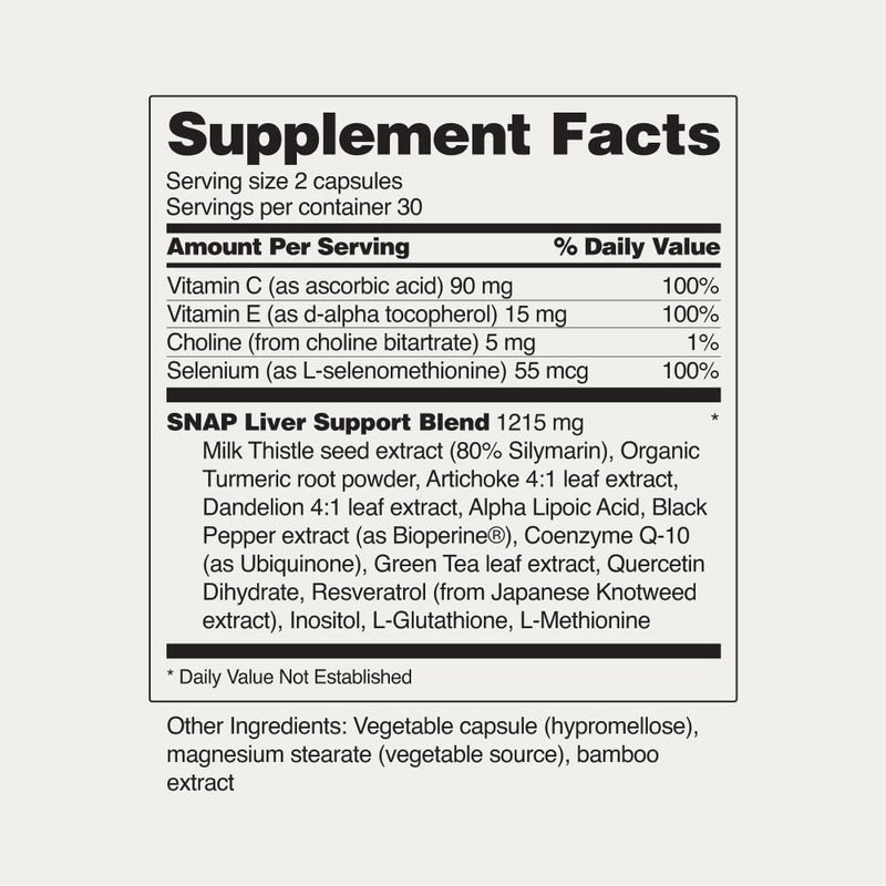 Snap Supplements Liver Health & Detox – 60 Vegetarian Capsules (2-Pack)