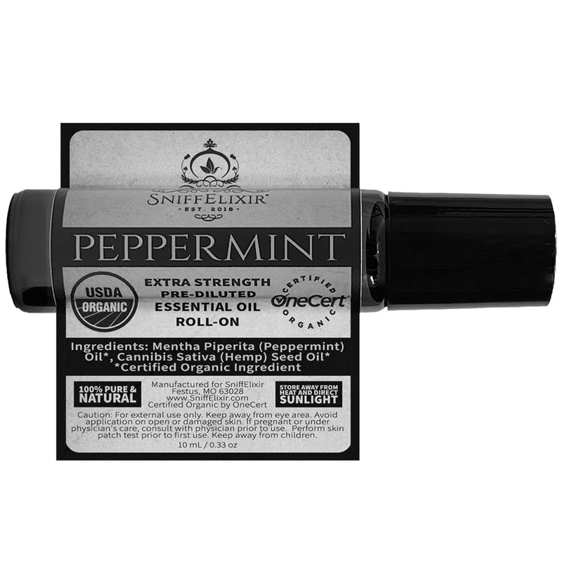 SniffElixir Peppermint Roll-On with Hemp Seed Oil – Headache & Migraine Relief