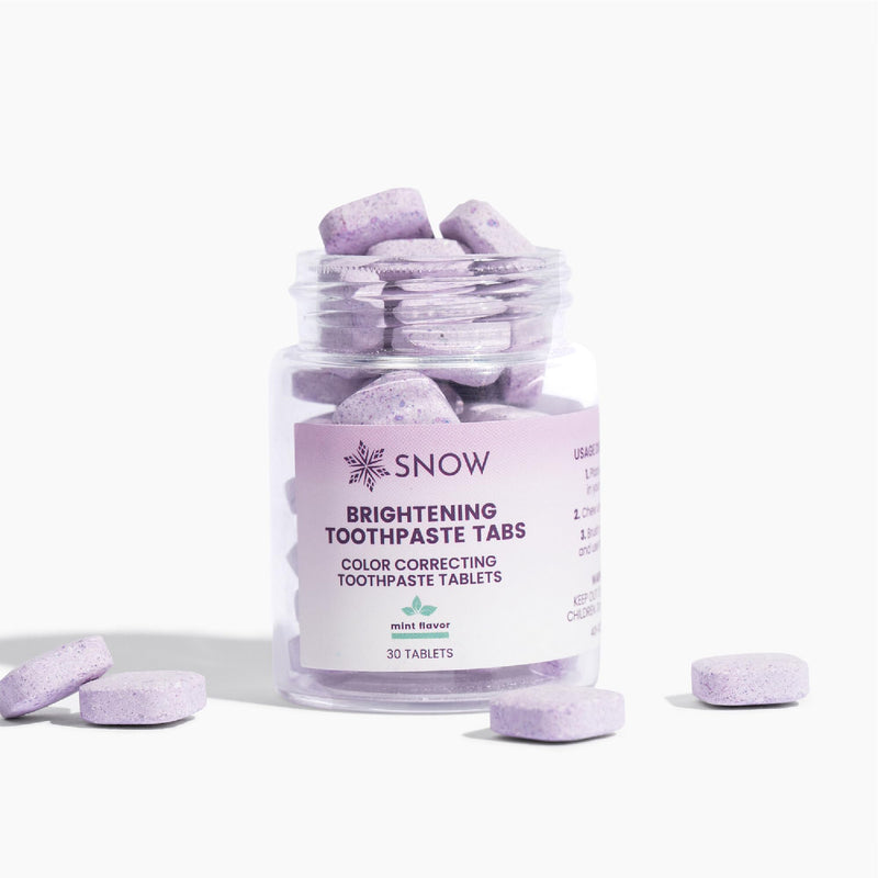 SNOW Purple Whitening Toothpaste Tablets – 30 Count | Color-Correcting Whitening Tabs
