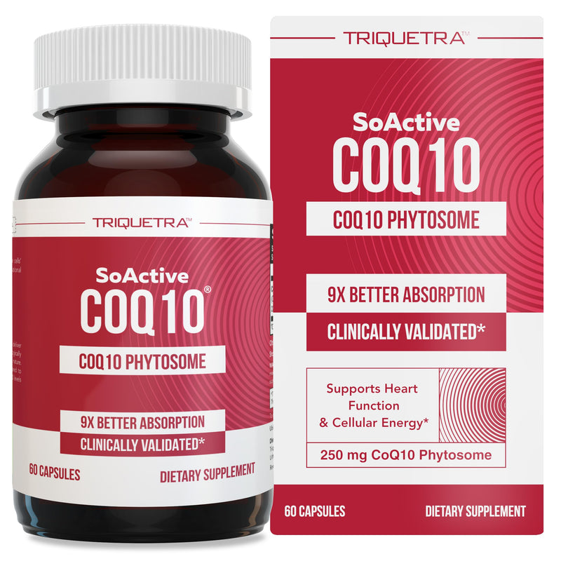 SoActive CoQ10 250 mg Phytosome – 9x Higher Absorption, Cellular Delivery (60 Capsules)