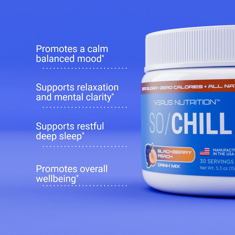 VERUS NUTRITION SoChill Powdered Drink Mix – Tropical Drift (Blackberry Peach) | No Sugar | Relaxation & Mood Support