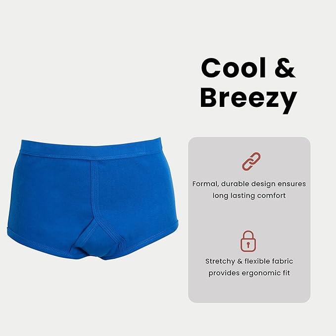 Pack of 6 Men's Cotton Y Front Briefs Comfortable Breathable Underwear with Soft Stretch Waistband Hypoallergenic Durable by Sock Stack