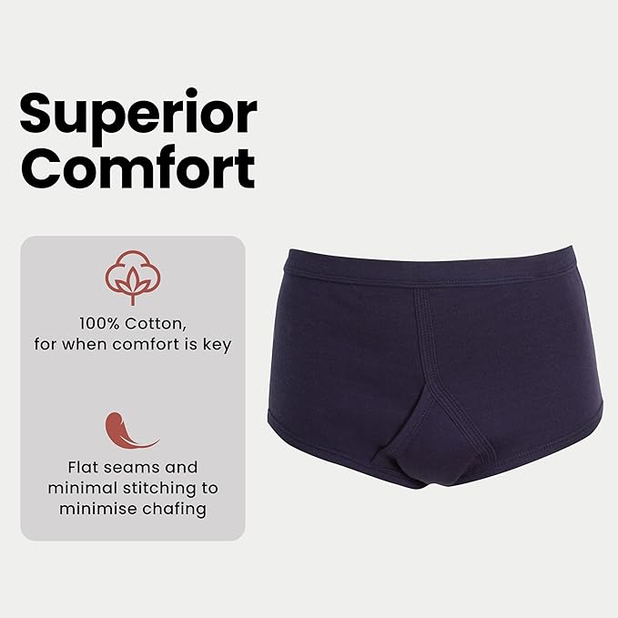 Pack of 6 Men's Cotton Y Front Briefs Comfortable Breathable Underwear with Soft Stretch Waistband Hypoallergenic Durable by Sock Stack